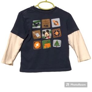 Disney Store Mickey Mouse Outdoors is Just Fun Cotton Shirt Kids Toddler Size 3T